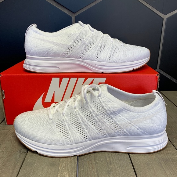 Nike Other - Nike Flyknit Trainer Triple White Gum Running Shoe